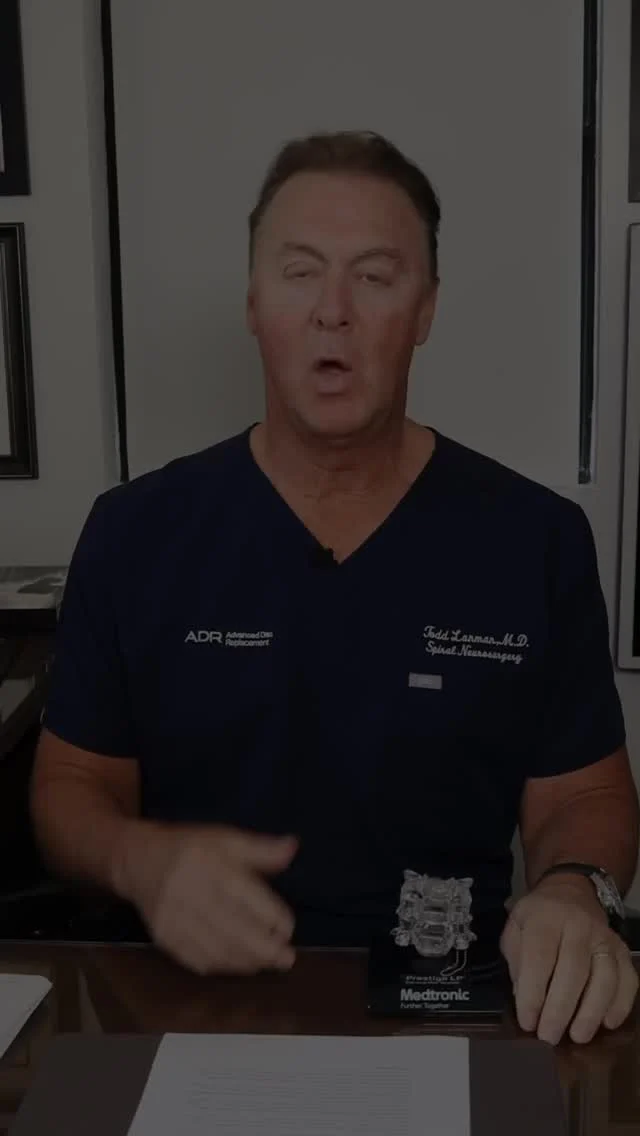What sets the Prestige LP artificial disc apart from other discs? As an investigator for the FDA clinical trials for this disc since the beginning, Dr. Lanman is an expert in the unique characteristics of this cervical implant. The Prestige LP is made of titanium ceramic composite, making it a metal-on-metal disc with no nickel, chrome, or plastics used. For the patient, this means minimal wear over time and a long lifespan of up to 100 years. This is a great artificial disc in the cervical spine for patients with metal allergies.  Could this disc be the right choice for you? It depends on your anatomy, so ask your spine surgeon which approved disc best suits your body.
.
.
.
.
.
#ADRSpine #DrToddLanman #LanmanSpinalNeurosurgery  #artificialdiscreplacement #spinehealth #discreplacement #RestortativeMotionSpineSurgery #lumbardiscreplacement #neckpain #backpainrelief #neurosurgeon  #spinecare